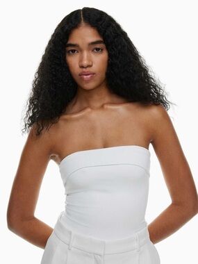 Aritzia Contour Foldover Tube Top Body-hugging Basic White Going Out Top Sz XS